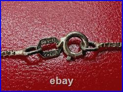 Antique Victorian Sterling Silver Religios Christian Holly Cross Crucifix Chain