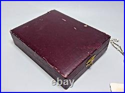 Antique Vienna Catholic Religious Prayer Book Hardcover Leather MOP Rosary Beads