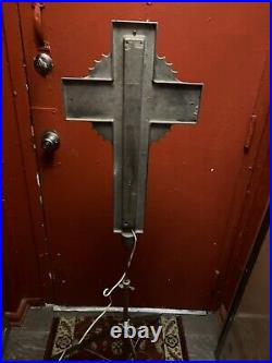 Antique Vintage Crucifix Jesus Floor Lamp Church Religious Funeral Altar 1940-50