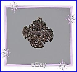 Antique Vintage Crusader's Cross Amethyst Stone. 950 Sterling Silver Pendant