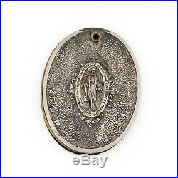 Antique Vintage Deco Sterling Silver Religious Catholic Jesus Necklace Pendant