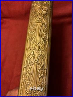 Antique Vintage Gold Plated Brass Book Bible Cover Case Altar Gospel Religious