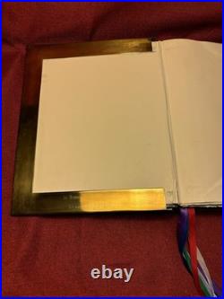 Antique Vintage Gold Plated Brass Book Bible Cover Case Altar Gospel Religious