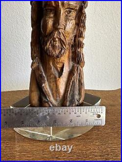 Antique Vintage Hand Carved Sculpture Burl Wood Religious Saint Jesus Santos