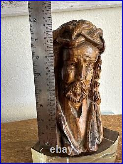 Antique Vintage Hand Carved Sculpture Burl Wood Religious Saint Jesus Santos