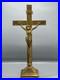 Antique-Vintage-Heavy-Solid-Brass-Altar-Cross-Art-Nouveau-Religious-Jesus-19-01-zhd