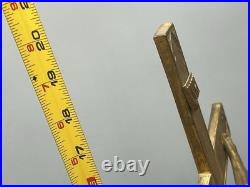 Antique Vintage Heavy Solid Brass Altar Cross Art Nouveau Religious Jesus 19