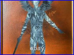 Antique Vintage Mid Century Modern Surrealist Abstract Angel Mystery Painting