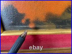 Antique Vintage Mid Century Modern Surrealist Abstract Angel Mystery Painting