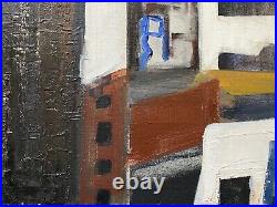 Antique Vintage Modern Abstract Constructivism Oil Painting, Church Char