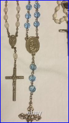 Antique & Vintage Religious Catholic Items Medals Crucfixes Rosaries &Display