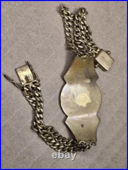 Antique Vintage Religious Icon 40g- Chain Bracelet 14k Over Metal Very RARE