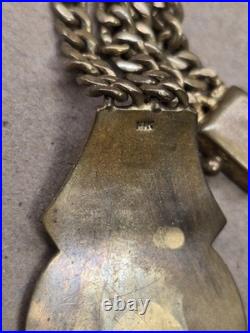Antique Vintage Religious Icon 40g- Chain Bracelet 14k Over Metal Very RARE