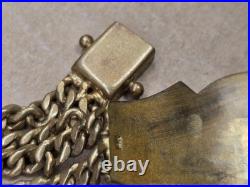 Antique Vintage Religious Icon 40g- Chain Bracelet 14k Over Metal Very RARE