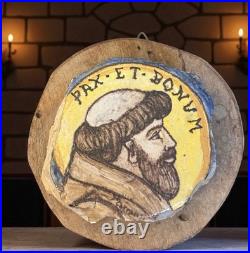 Antique/Vintage Religious Relic St. Francis Stone Wall Fragment on Wood Antique/Vintage Religious Relic St. Francis Stone Wall Fragment on Wood