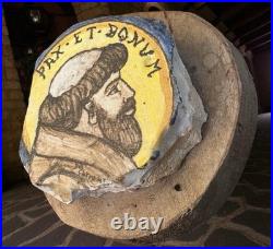 Antique/Vintage Religious Relic St. Francis Stone Wall Fragment on Wood Antique/Vintage Religious Relic St. Francis Stone Wall Fragment on Wood