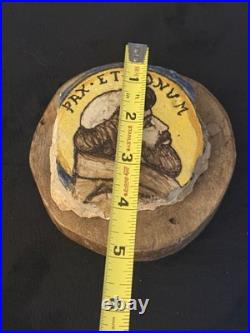 Antique/Vintage Religious Relic St. Francis Stone Wall Fragment on Wood Antique/Vintage Religious Relic St. Francis Stone Wall Fragment on Wood