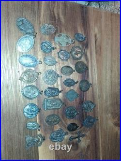 Antique & Vintage lot of religious medallions variety of materials and countries