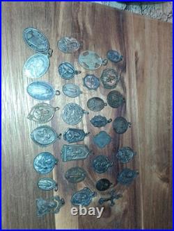 Antique & Vintage lot of religious medallions variety of materials and countries