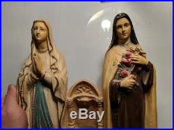 Antique Vtg 1928 Chalkware Religious Statue Mary Catholic St Theresa PS Co PA