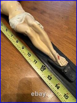 Antique Vtg Crucifix Jesus Religious Statue frm Catholic Religious Order 29 H