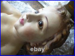 Antique Vtg Religious Baby Jesus Statue Glass Eyes Spain Large Gorgeous