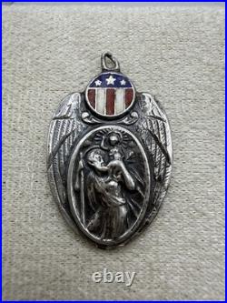 Antique WW11 Era Military 925 St. Christopher Catholic Emergency Medallion
