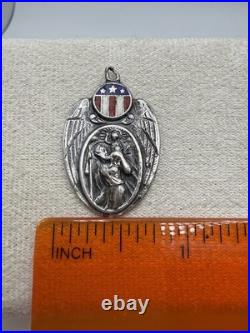 Antique WW11 Era Military 925 St. Christopher Catholic Emergency Medallion