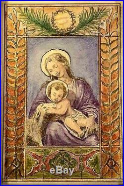 Antique Watercolor of the Madonna & Child New Orleans Artist