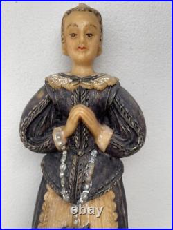 Antique Wax Elizabethan Woman Figure Statue Religious Antique Wax Elizabethan Woman Figure Statue Religious