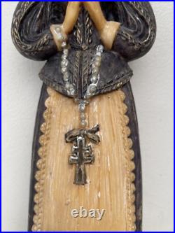 Antique Wax Elizabethan Woman Figure Statue Religious Antique Wax Elizabethan Woman Figure Statue Religious
