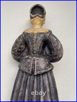 Antique Wax Elizabethan Woman Figure Statue Religious Antique Wax Elizabethan Woman Figure Statue Religious