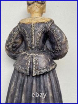 Antique Wax Elizabethan Woman Figure Statue Religious Antique Wax Elizabethan Woman Figure Statue Religious