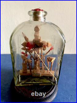 Antique Whimsey Diorama Bottle, Circa 1900