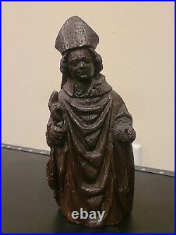 Antique Wood Carved Pope Catholic Cardinal Religious