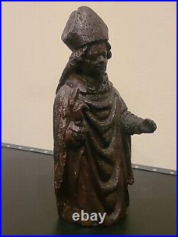 Antique Wood Carved Pope Catholic Cardinal Religious