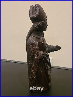 Antique Wood Carved Pope Catholic Cardinal Religious