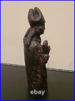 Antique Wood Carved Pope Catholic Cardinal Religious