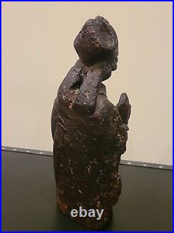 Antique Wood Carved Pope Catholic Cardinal Religious