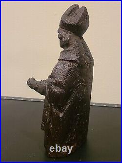 Antique Wood Carved Pope Catholic Cardinal Religious