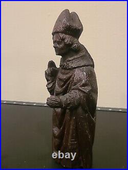 Antique Wood Carved Pope Catholic Cardinal Religious