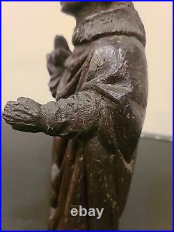 Antique Wood Carved Pope Catholic Cardinal Religious