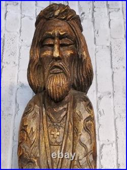 Antique Wood Hand Carved Religious Figurine Jesus Christ