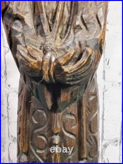 Antique Wood Hand Carved Religious Figurine Jesus Christ