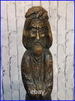 Antique Wood Hand Carved Religious Figurine Jesus Christ