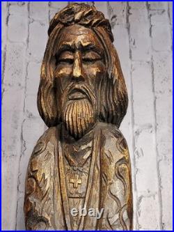 Antique Wood Hand Carved Religious Figurine Jesus Christ