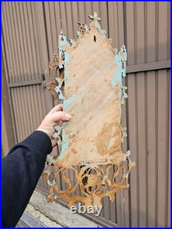 Antique Wood carved Religious chapel niche for saint statue crucifix