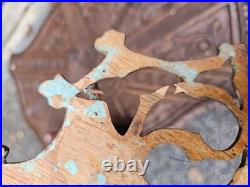 Antique Wood carved Religious chapel niche for saint statue crucifix