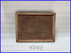 Antique Wooden Framed Saint Talking King In Darbar Print Old Liyhograph Print