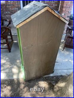 Antique Wooden With Metal Roof Niche For Religious Relic 48 tall